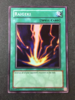 Yu-Gi-Oh TCG The Legend of Blue Eyes White Dragon #LOB-053 Raigeki Super Rare LP - Image 1