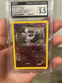 2003 POKEMON BEST OF GAME PROMO WINNER #8 ROCKET'S MEWTWO-REVERSE FOIL CGC 5.5 - Image 1