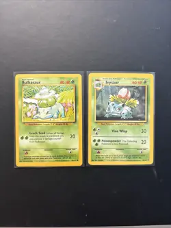 Ivysaur 30/102 and Bulbsaur 44/102 Base Set Pokemon TCG 1999 WOTC VINTAGE - Image 1
