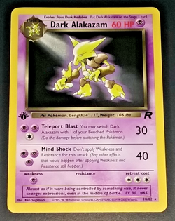 1ST EDITION POKEMON TEAM ROCKET DARK ALAKAZAM & DARK GYARADOS - NON HOLO - EX/NM - Image 2