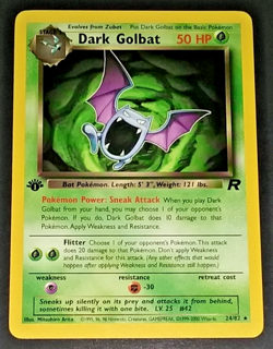 1ST EDITION POKEMON TEAM ROCKET DARK ARBOK GOLBAT VILEPLUME AND WEEZING NON HOLO - Image 4