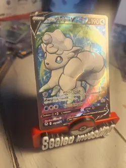 🔥 Alolan Vulpix V NM+ Full Art 173/195 S&S Silver Tempest Pokemon TCG 🔥 - Image 2