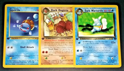 1ST EDITION POKEMON TEAM ROCKET DARK DUGTRIO DARK WARTORTLE & SQUIRTLE NON HOLO - Image 1