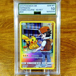 Pokemon SM Cosmic Eclipse Pikachu 241/236 AGS Gem-MT 10 FA Holo Secret Rare 2019 - Image 1
