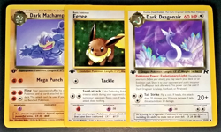 1ST EDITION POKEMON TEAM ROCKET DARK DRAGONAIR DARK MACHAMP AND EEVEE - NON HOLO - Image 1