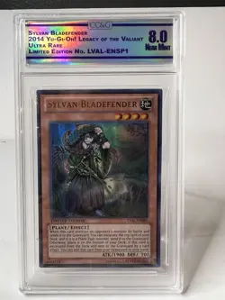 Yugioh! Sylvan Bladefender LVAL-ENSP1 Ultra Rare Limited Edition CCG Graded 8 - Image 1