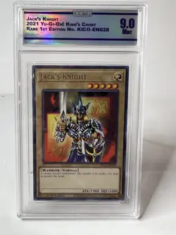 Yugioh! Jacks Knight KICO-EN028 Collector’s Rare 1st Edition CCG Graded MINT 9 - Image 1