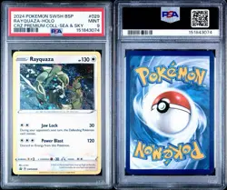 Rayquaza SWSH029 SWSH: Sword & Shield Promo Cards Holo PSA W/ FART SWIRL - Image 3