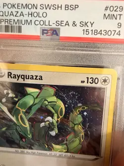 Rayquaza SWSH029 SWSH: Sword & Shield Promo Cards Holo PSA W/ FART SWIRL - Image 4