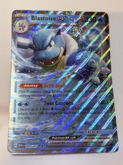 Pokemon TCG: Blastoise Ex Jumbo SV 151 Blooming Waters Promo Card - Image 1