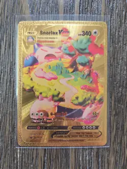 Pokemon Snorlax VMAX (Rainbow) GOLD Foil Fan Art Card - 340 HP - Image 1