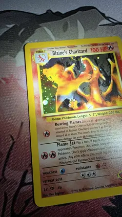 Pokemon Blaine's Charizard Gym Challenge Holo Card 2/132 LP *Partial SWIRL* - Image 4