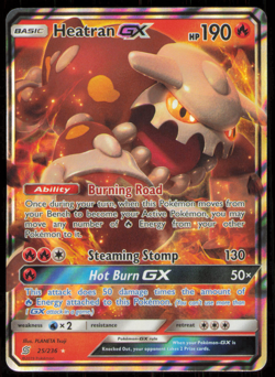 Pokemon Card Heatran GX 25/236 TCG Unified Minds Ultra Rare NM - Image 1