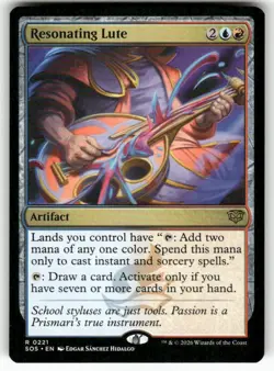 Resonating Lute 221 NM MTG Secrets of Strixhaven Magic - Image 1