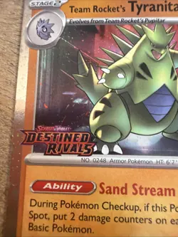 Pokemon TCG Team Rocket's Tyranitar Destined Rivals Prerelease Stamped 96/182 NM - Image 2