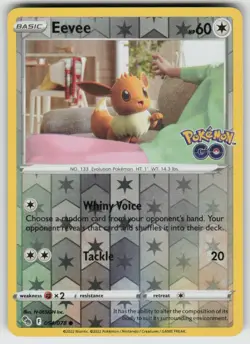 GGC - 2 Reverse Holo Eevee 054/078 Common Pokemon GO - Image 1