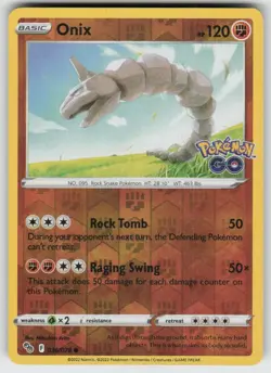 GGC - 2 Reverse Holo Onix 036/078 Common Pokemon GO - Image 1
