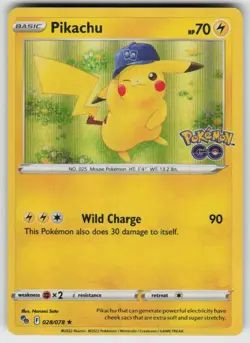 GGC - 3 Holo Pikachu (28) 028/078 Holo Rare Pokemon GO - Image 1