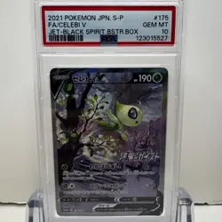2021 POKEMON JPN S PROMO JET-BLACK SPIRIT BSTER.BOX FULL ART/CELEBI V PSA 10 - Image 1