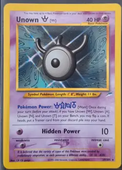 Pokemon - Unown (W) 29/105 - Rare - Neo Destiny - Mint - Image 1