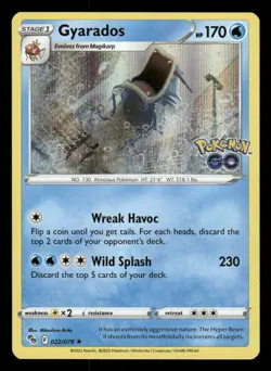 Gyarados 022/078 Holo Rare Pokemon GO Pokemon NM/M - Image 1