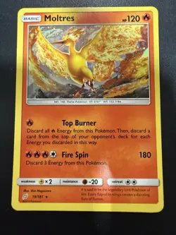 Moltres Holo Rare Pokemon SM - Team Up #19/181 LP - Image 1