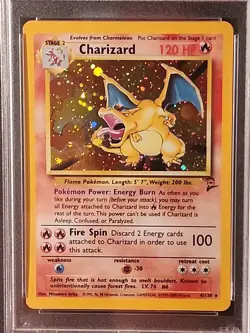 2000 POKEMON BASE SET 2 #4 CHARIZARD-HOLO PSA 8 - Image 3