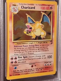 2000 POKEMON BASE SET 2 #4 CHARIZARD-HOLO PSA 8 - Image 4
