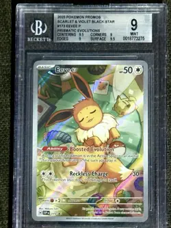 Pokemon Eevee 173 Sv: Scarlet & Violet Promo Exclusive Holo Beckett Graded 9 - Image 1