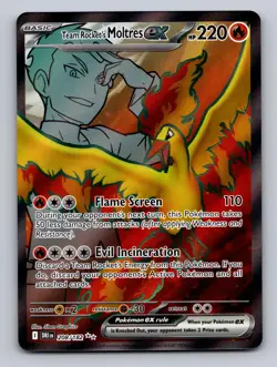 TEAM ROCKET'S MOLTRES EX 208/182 ULTRA RARE DESTINED RIVALS POKEMON NM - Image 1