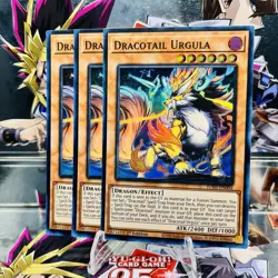 3x Yugioh Playset Dracotail Urgula JUSH-EN004 Super Rare 1st Ed Near Mint - Image 1