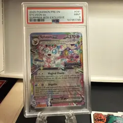 2025 Sylveon EX Pokemon Prismatic Evolutions Stamped Surprise Box #41 PSA 9 Mint - Image 1