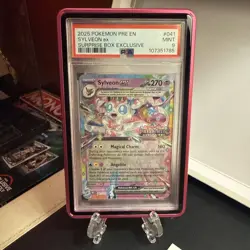 2025 Sylveon EX Pokemon Prismatic Evolutions Stamped Surprise Box #41 PSA 9 Mint - Image 4