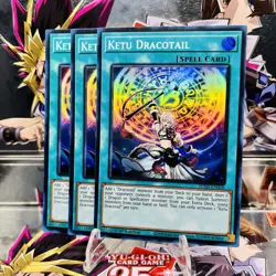 3x Yugioh Ketu Dracotail Playset JUSH-EN008 Super Rare 1st Ed Near Mint - Image 1