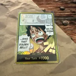 One Piece CCG Don!! Foil Card Luffy Ring That Golden Bell Standard English - Image 1