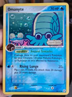 Pokemon EX Legend Maker Omanyte Card 60/92 2006 Reverse Stamped Holo NM - Image 1