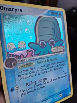 Pokemon EX Legend Maker Omanyte Card 60/92 2006 Reverse Stamped Holo NM - Image 2
