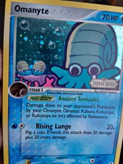 Pokemon EX Legend Maker Omanyte Card 60/92 2006 Reverse Stamped Holo NM - Image 3