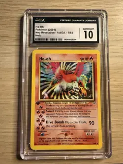 Ho-oh Neo Revelation 1st Edition Holo Rare CGC 10 Pokemon Card 7/64 English - Image 1