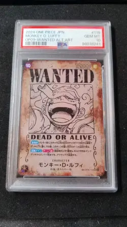 PSA 10 Luffy OP09-119 Wanted Emperors in the New World ONE PIECE Card Japanese - Image 1
