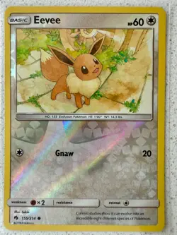 Eevee 155/214 Reverse Holo Sun & Moon Lost Thunder Pokemon Card 2018 NM - Image 1