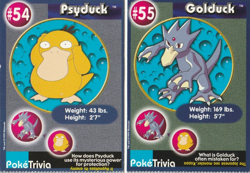 Psyduck, Golduck, Evolution Set Pokemon Poketrivia Movie Cards Burger King 1999 - Image 1