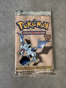 Pokemon Fossil Booster Pack Aerodactyl Art Sealed 11 Cards Wizards of the Coast - Image 2