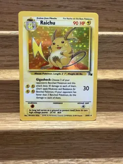 Pokemon TCG Raichu Fossil Holo Rare Card 14/62 - Image 1