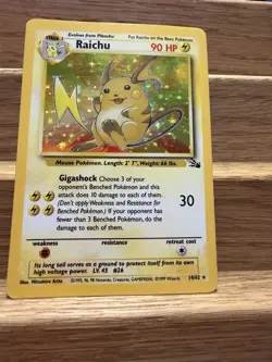 Pokemon TCG Raichu Fossil Holo Rare Card 14/62 - Image 2