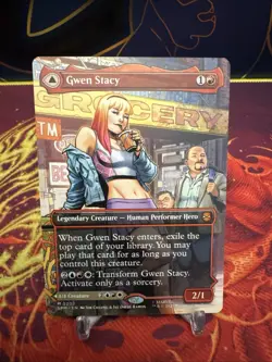 Gwen Stacy (0202) (Borderless) Marvel's Spider-Man Regular MTG NM - Image 1