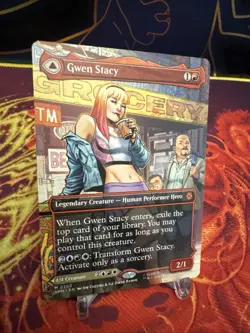 Gwen Stacy (0202) (Borderless) Marvel's Spider-Man Regular MTG NM - Image 2