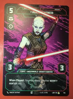 MTG, STAR WARS UNLT, ASAJJ VENTRESS , 785, RARE, LAW, NM, PRESTIGE REGULAR - Image 1