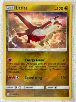 Latias 153/236 Reverse Holo Rare Sun & Moon Unified Minds Pokemon Card NM - Image 1