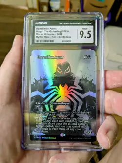 MTG MARVEL SPIDER-MAN MYTHIC RARE FOIL BORDERLESS Opposition Agent CGC GRADE 9.5 - Image 1